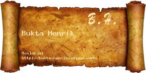 Bukta Henrik névjegykártya
